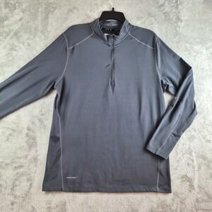 Layer 8 Base Later Mens Large Gray 1/4 Zip Qwick Dry Pullover Performance Gym
